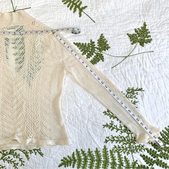 Tommy Bahama Open Front Crochet Mohair-Wool Blend Cardigan - Picture 3 of 5